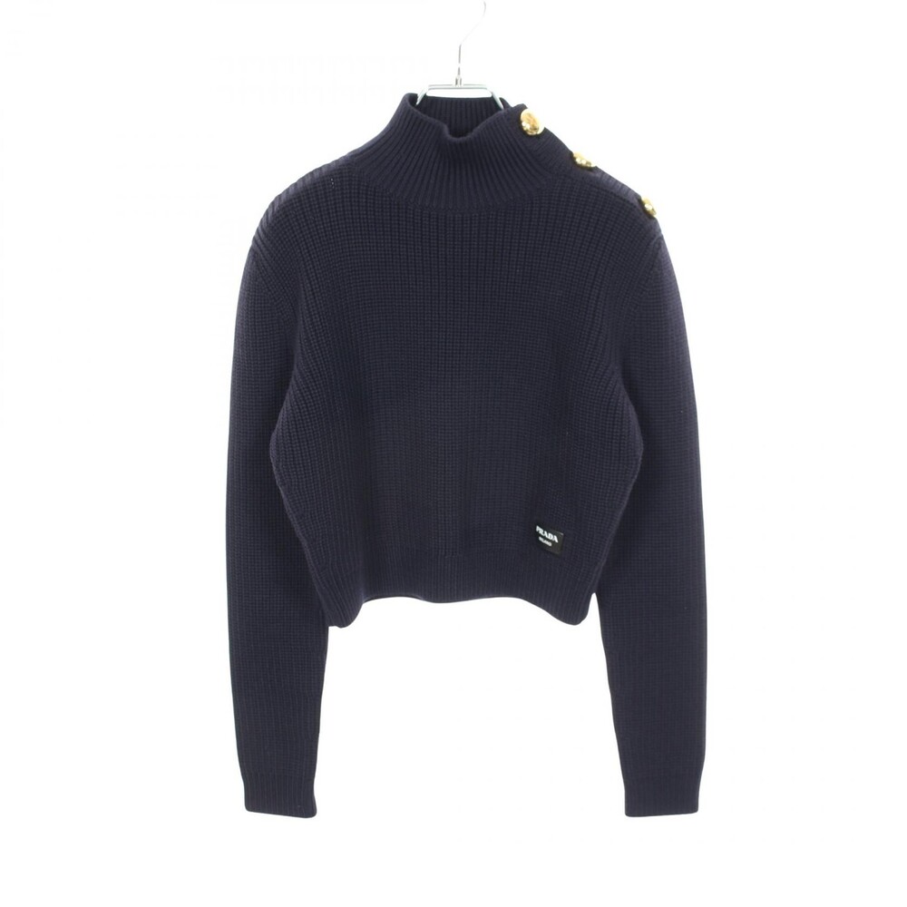 Prada Turtleneck Knit Wool Navy #36 #282219P12B